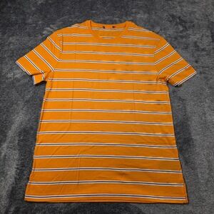 Ralph Lauren Purple Label Striped Lisle Crewneck T Shirt Mens M Orange